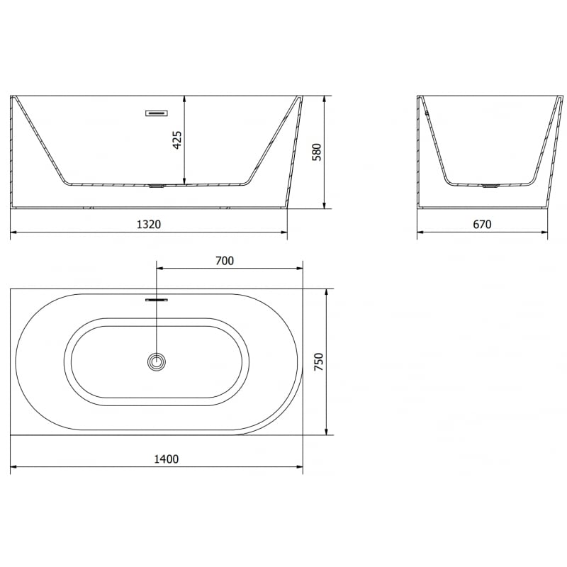 Mexen Mia volně stojící rohová vana levá 140 x 75 cm, bílá, přepad kartáčovaný nikl - 52691407500L-97
