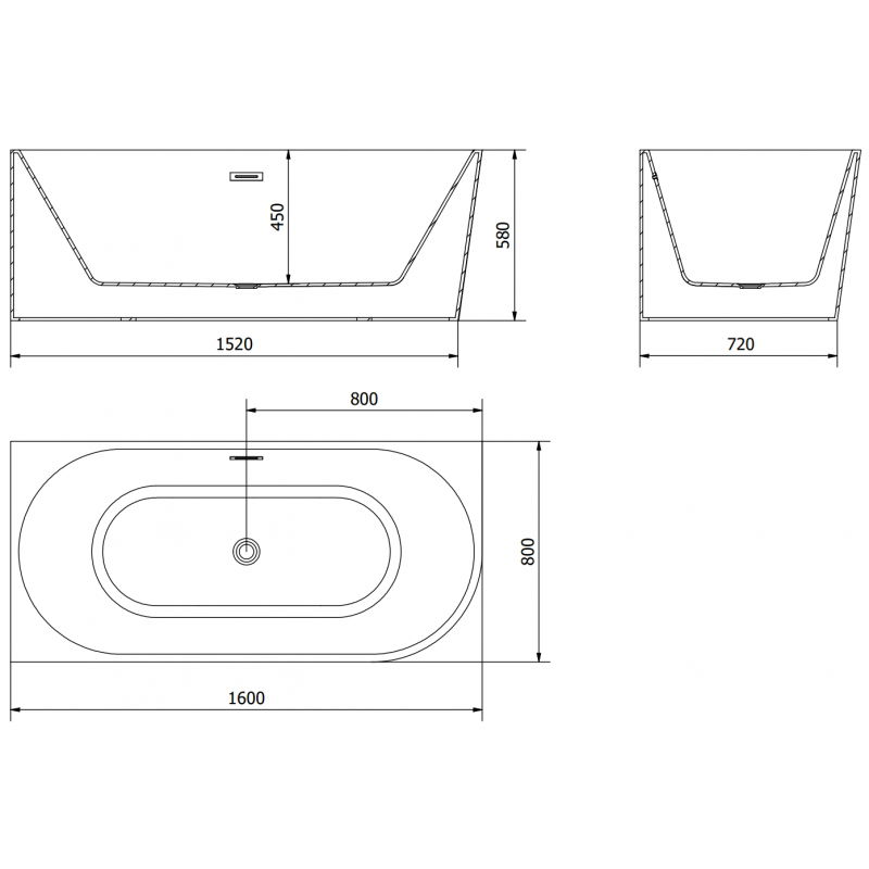 Mexen Mia volně stojící rohová levá vana 160 x 80 cm, bílá/černá, přepadu nikl kartáčovaný - 52691608075L-97