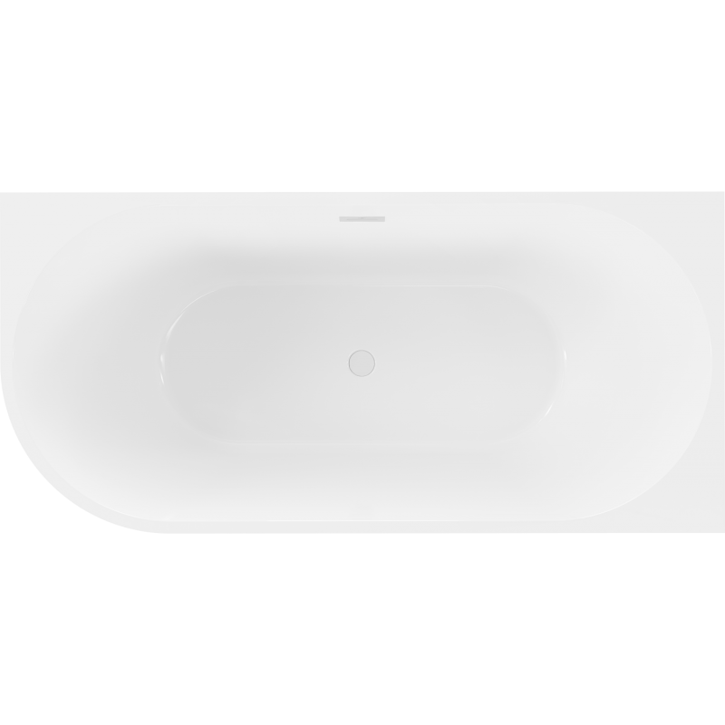 Mexen Mia volně stojící rohová vana pravá 160 x 80 cm, bílá, bílý přepad - 52691608000P-20