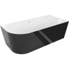 Mexen Mia volně stojící rohová vana pravá 160 x 80 cm, bílá/černá, bílý přepad - 52691608075P-20