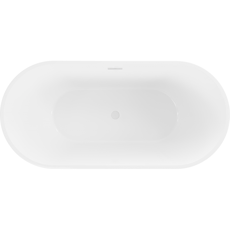 Mexen Luna volně stojící vana 140 x 75 cm, bílá/černá, bílý přepad - 52031407575-20