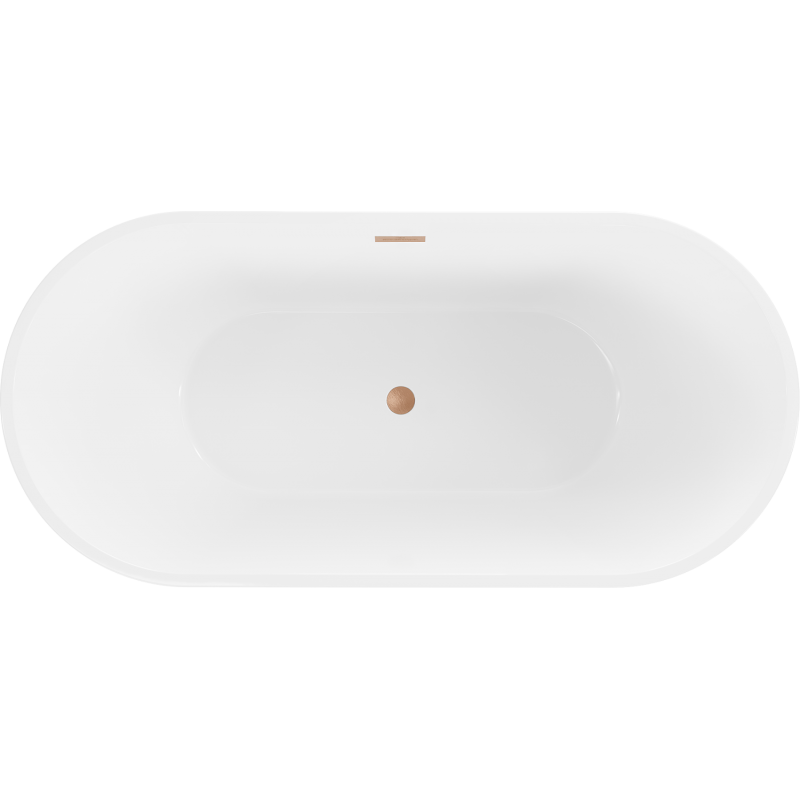 Mexen Luna volně stojící vana 140 x 75 cm, bílá/černá, přepad měď kartáčovaná - 52031407575-65