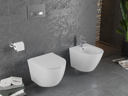 Mexen Lena WC mísa Rimless s pomalu padající deskou slim, duroplast, Bílá - 30220400