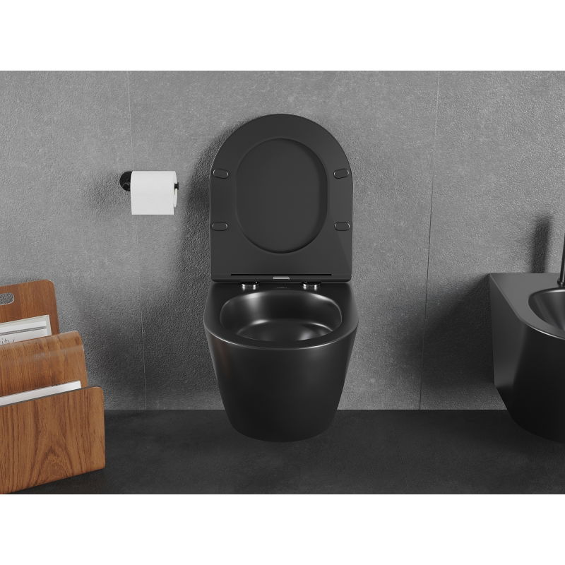 Mexen Lena WC mísa Rimless Tornado, černá mat - 3322XX85T