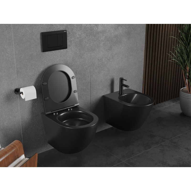 Mexen Lena WC mísa Rimless Tornado, černá mat - 3322XX85T