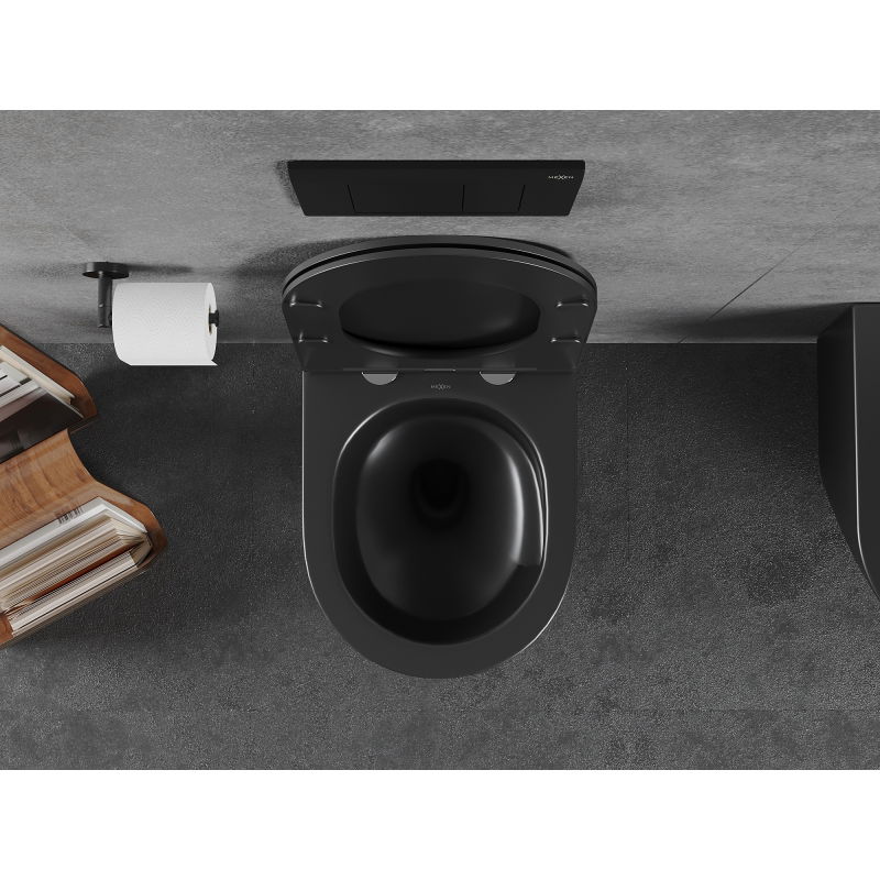 Mexen Lena WC mísa Rimless Tornado, černá mat - 3322XX85T