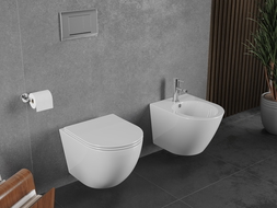 Mexen Lena WC mísa Rimless Tornado s pomalu klesající deskou slim, duroplast, bílý lesk - 30220400T