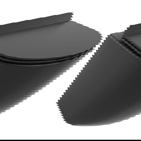 Mexen Lena mísa WC Rimless Tornado s pomalu padajícím sedátkem slim, duroplast, černá mat - 30220185T
