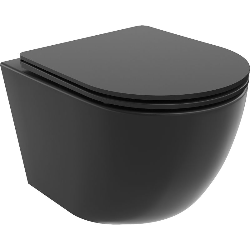 Mexen Lena WC mísa Rimless Tornado se sedátkem soft close slim, duroplast, černý mat - 30221085T