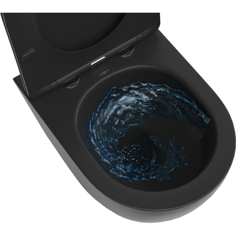 Mexen Lena WC mísa Rimless Tornado se sedátkem soft close slim, duroplast, černý mat - 30221085T