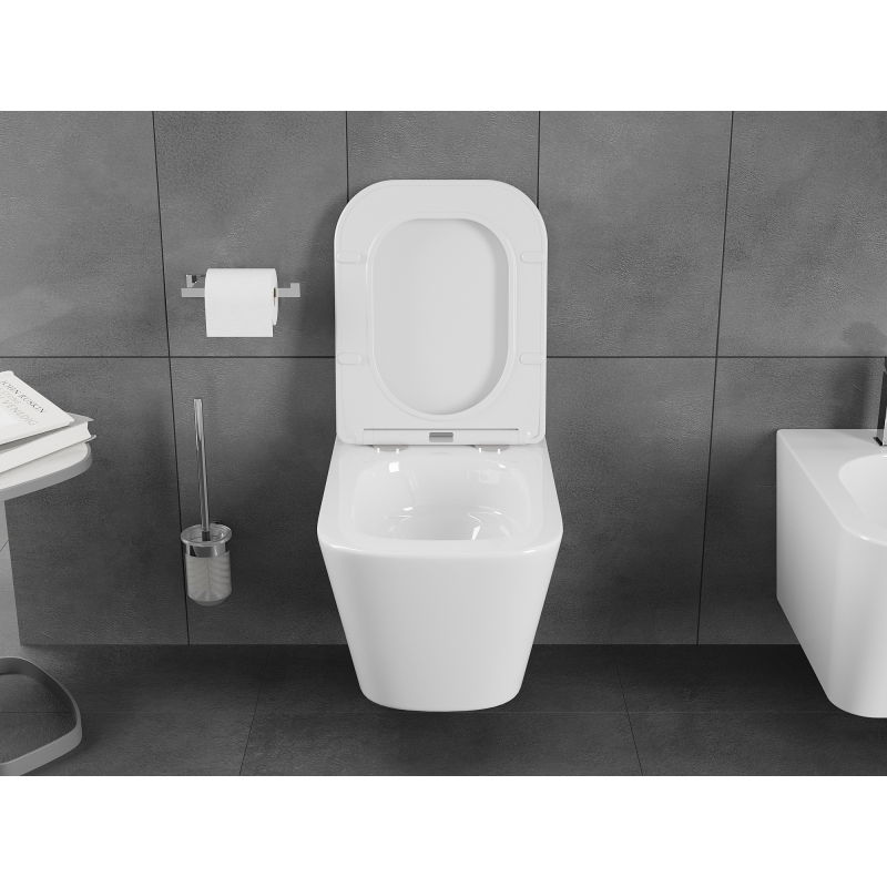Mexen Teo WC mísa Rimless Tornado se zpomaleným zavíráním sedátka slim, duroplast, bílý lesk - 30850600T