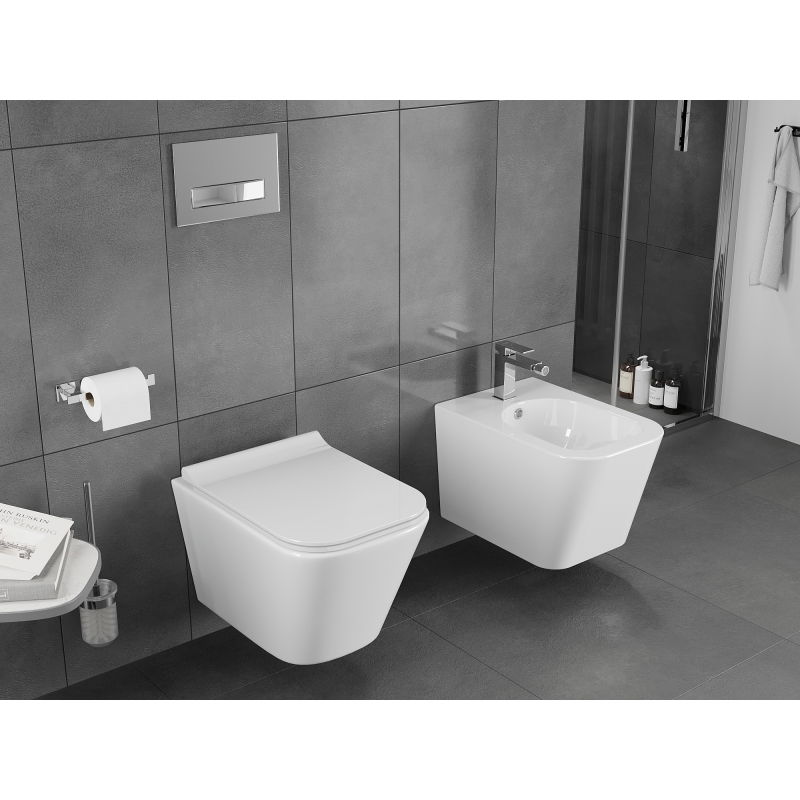 Mexen Teo WC mísa Rimless Tornado s pomalu klesající deskou slim, duroplast, bílý lesk - 30850700T