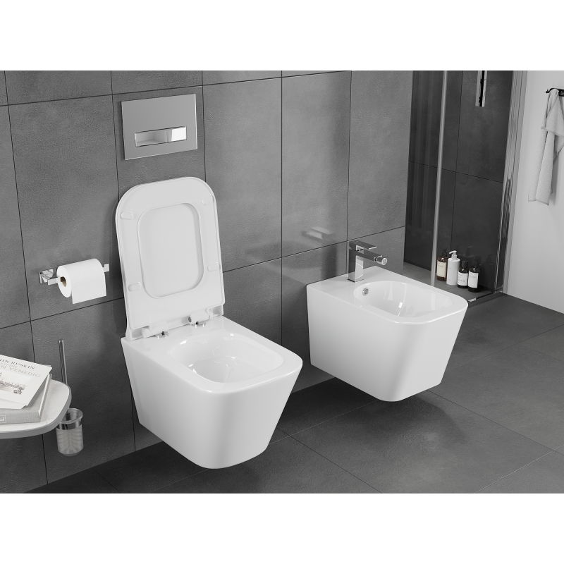 Mexen Teo WC mísa Rimless Tornado s pomalu klesající deskou slim, duroplast, bílý lesk - 30850700T