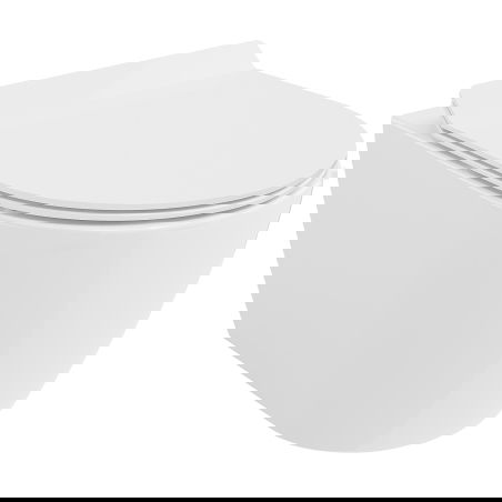 Mexen Carmen wc mísa Rimless Tornado s pomalu sklopným slim sedátkem, duroplast, bílý lesk - 30880100T