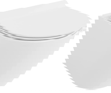 Mexen Carmen wc mísa Rimless Tornado s pomalu sklopným slim sedátkem, duroplast, bílý lesk - 30880100T