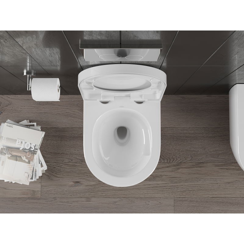 Mexen Carmen WC mísa Rimless Tornado s pomalu klesající tvrdou deskou, duroplast, bílý lesk - 30880200T