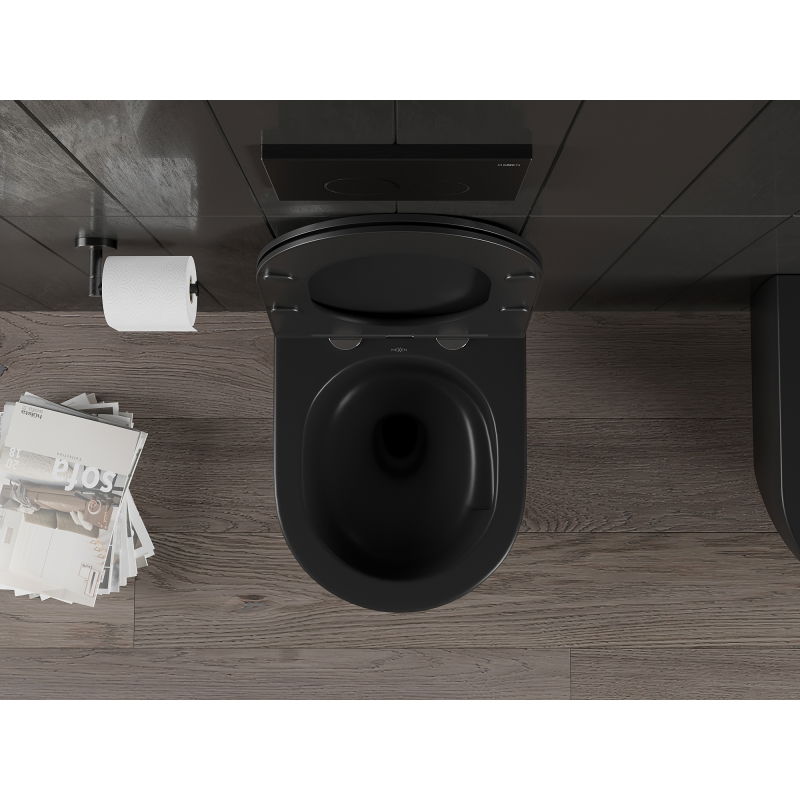 Mexen Carmen wc mísa Rimless Tornado, černý mat - 3388XX85T