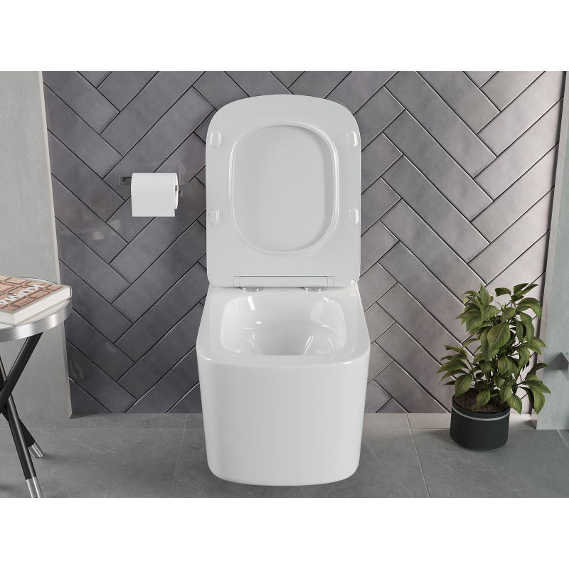 Mexen Vivo miska wc Rimless Tornado s pomalu padací deskou slim, duroplast, bílý lesk - 30610200T