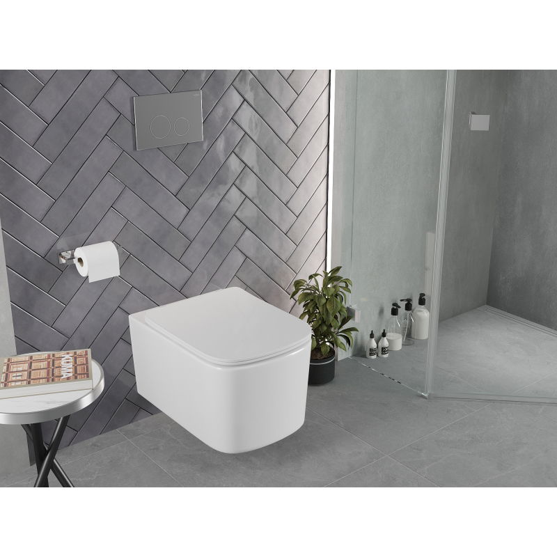 Mexen Vivo miska wc Rimless Tornado s pomalu padací deskou slim, duroplast, bílý lesk - 30610200T