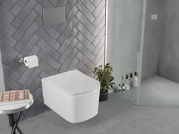 Mexen Vivo miska wc Rimless Tornado s pomalu padací deskou slim, duroplast, bílý lesk - 30610200T