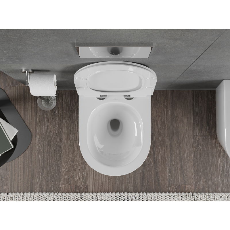 Mexen Rico WC mísa Rimless Tornado se štíhlým, pomalu spouštějícím se sedátkem, duroplast, bílá lesk - 30720100T