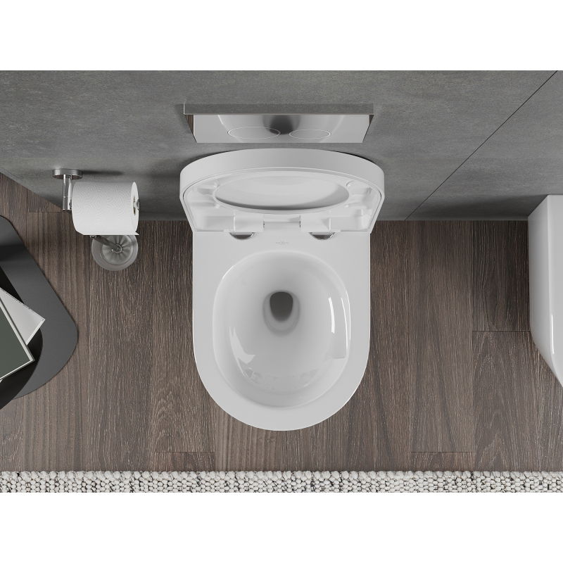 Mexen Rico WC mísa Rimless Tornado s tvrzeným, antibakteriálním pomalu zavíracím sedátkem, duroplast, bílý lesk - 30720200T