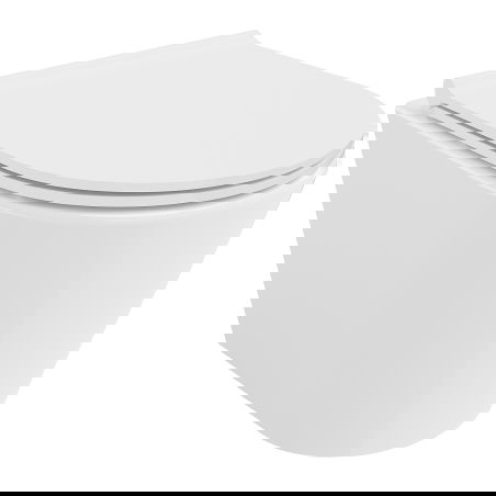 Mexen Rico WC mísa Rimless Tornado s pomalu zavírajícím slim sedátkem, duroplast, bílý lesk - 30720500T