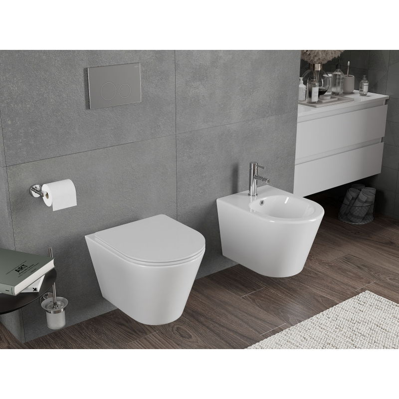 Mexen Rico WC mísa Rimless Tornado, bílý lesk - 3372XX00T