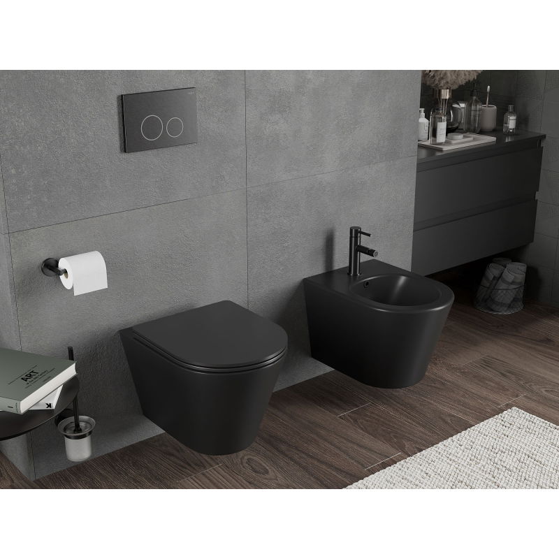 Mexen Rico WC mísa Rimless Tornado, černá mat - 3372XX85T