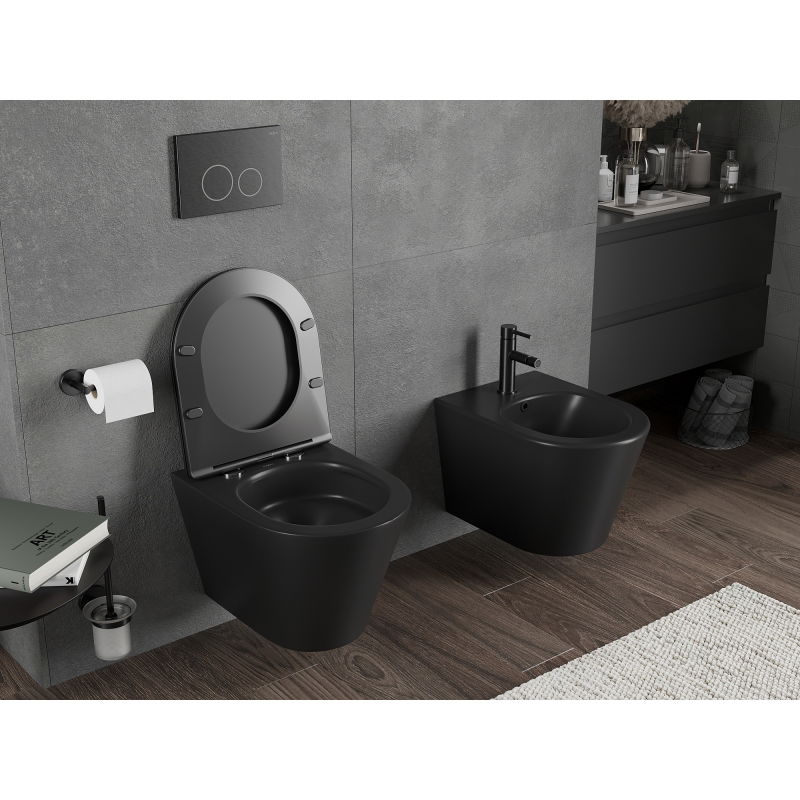 Mexen Rico WC mísa Rimless Tornado, černá mat - 3372XX85T