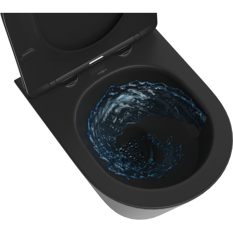 Mexen Rico WC mísa Rimless Tornado s pomalu klesající deskou slim, duroplast, černá matná - 30720185T