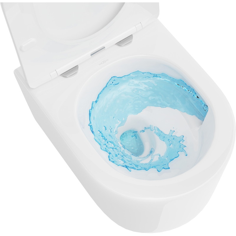 Mexen Sofia wc mísa Rimless Tornado s pomalu sklopným prkénkem slim, duroplast, bílý lesk - 30540400T