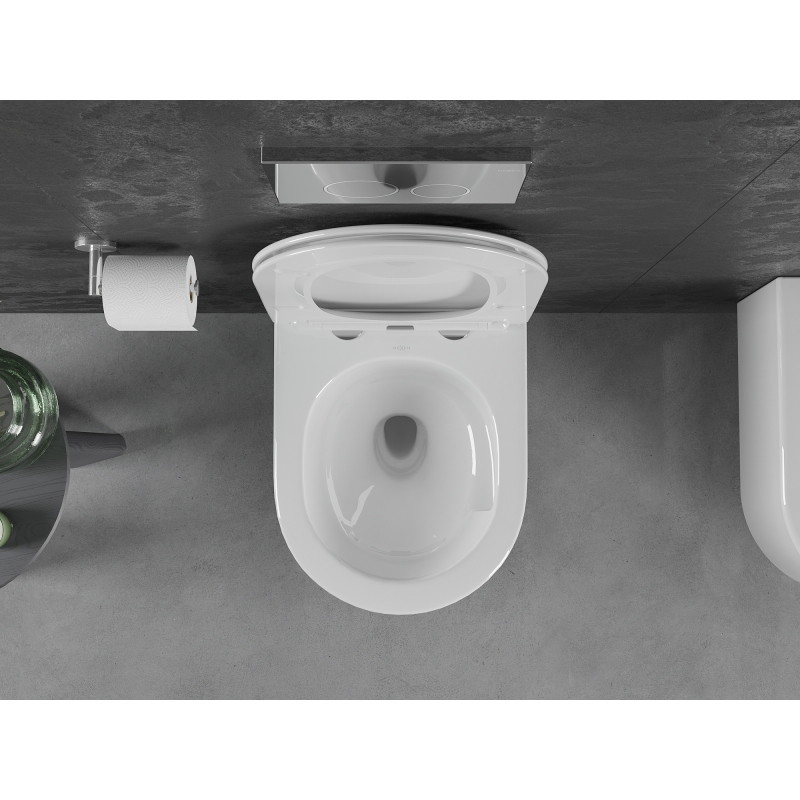 Mexen Sofia wc mísa Rimless Tornado s pomalu sklopným prkénkem slim, duroplast, bílý lesk - 30540400T