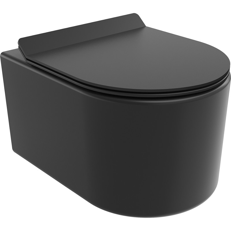 Mexen Sofia wc mísa Rimless Tornado se zpomalovacím sedátkem slim, duroplast, černá matná - 30540185T