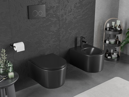 Mexen Sofia WC mísa Rimless Tornado s pomalu sklopnou deskou slim, duroplast, černá mat - 30541085T