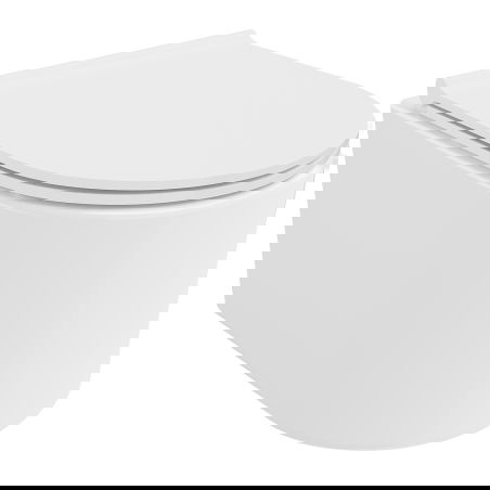 Mexen Sofia WC mísa Rimless s pomalu zavíratelným tenkým sedátkem, duroplast, bílý lesk - 30540500