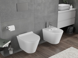 Mexen Rico WC mísa Rimless Tornado se štíhlým, pomalu spouštějícím se sedátkem, duroplast, bílá lesk - 30720100T