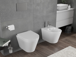 Mexen Rico WC mísa Rimless Tornado s tvrzeným, antibakteriálním pomalu zavíracím sedátkem, duroplast, bílý lesk - 30720200T