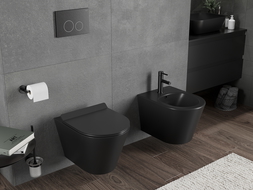 Mexen Rico WC mísa Rimless Tornado s pomalu klesající deskou slim, duroplast, černá matná - 30720185T