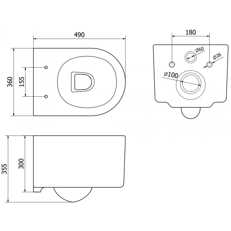 Mexen Sofia WC mísa Rimless Tornado s pomalu sklopnou deskou tvrdou, duroplast, bílý lesk - 30540200T