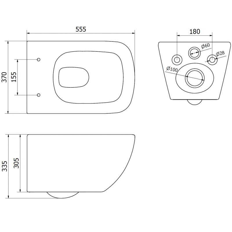 Mexen Timo mísa WC Rimless Tornado, bílá lesk - 3365XX00T