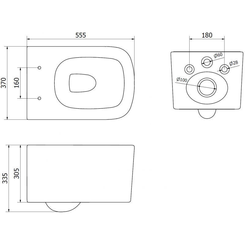 Mexen Vivo miska wc Rimless Tornado s pomalu padací deskou slim, duroplast, bílý lesk - 30610200T