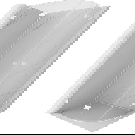 Mexen Lunar sprchový kout půlkruhový otočný levý 90 x 80 cm, transparentní, bílá - 833-090L-080P-20-00