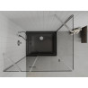 Mexen Roma otevírací sprchový kout 100 x 80 cm, transparentní, chrom + vanička Flat, černá - 854-100-080-01-00-4070