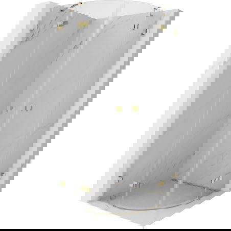 Mexen Lunar půlkruhová sprchová kabina výklopná 100 x 100 cm, transparentní, zlatá - 833-100L-100P-50-00