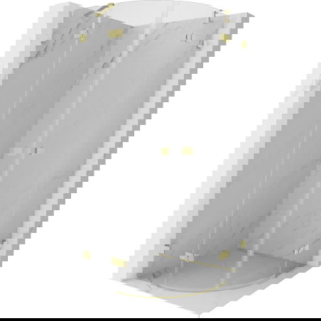 Mexen Lunar sprchový kout půlkruhový výklopný 80 x 80 cm, transparentní, zlatý kartáčovaný - 833-080L-080P-55-00