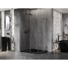 Mexen Lunar sprchový kout polooblý výklopný levý 100 x 80 cm, transparentní, kartáčovaný gun gray - 833-100L-080P-66-00