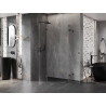 Mexen Lunar sprchový kout polooblý výklopný levý 100 x 80 cm, transparentní, kartáčovaný gun gray - 833-100L-080P-66-00
