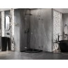 Mexen Lunar sprchový kout půlkruhový, otočný 100 x 100 cm, transparentní, gun gray kartáčovaný - 833-100L-100P-66-00