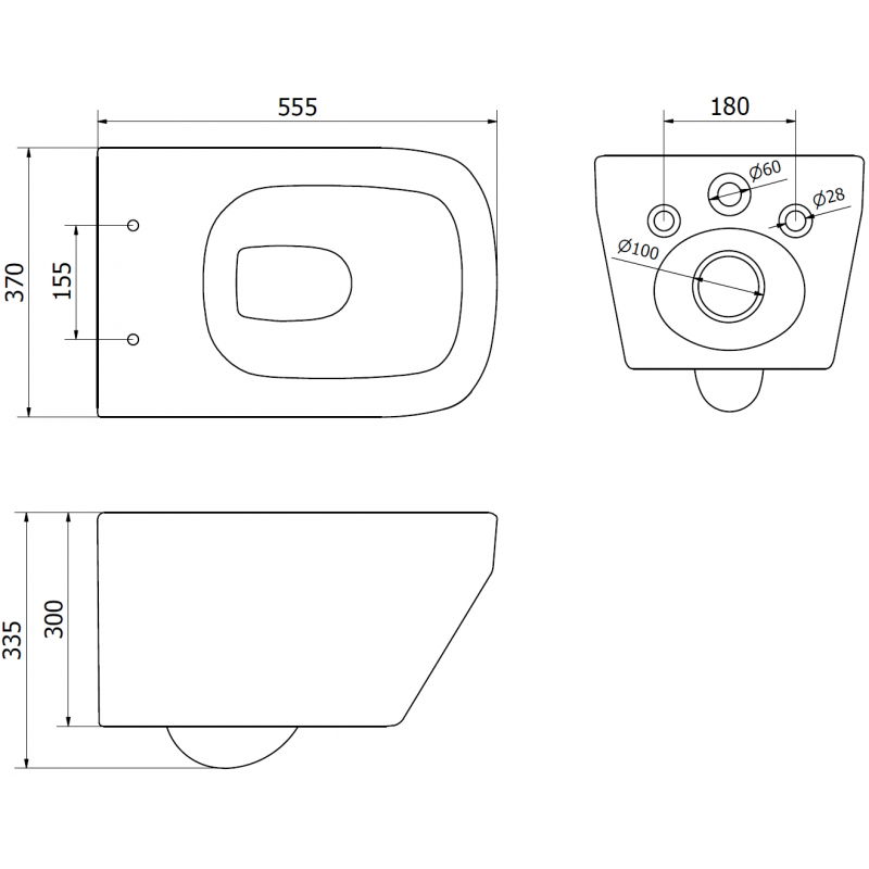 Mexen Riva WC mísa Rimless Tornado s pomalu sklápějící deskou slim, duroplast, bílý lesk - 30630200T